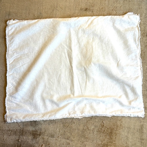 Hearth & Hand White Raw Edge Trim Cotton Pillow Sham Standard Size - Picture 1 of 6